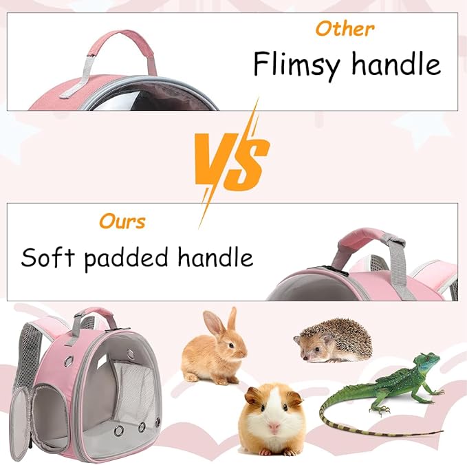 Guinea Pig Backpack, Space Capsule Bubble Window Small Animal Backpack for Guinea Pig, Bird Bunny Rabbit