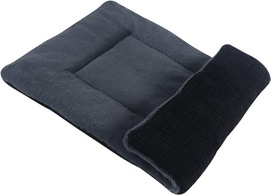 Reversible Dog Bed Mat with Plush and Corn Velvet,Soft Warm Pet Cushion, Dual Purpose Washable Sleeping Mattress Bed for Small Medium Large Dog and Cat XB004 (18 * 13", Dark Grey)