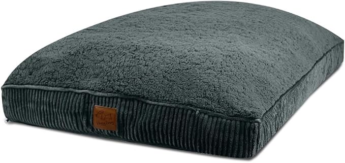 Floppy Dawg XL Dog Bed Replacement Cover. Removable and Machine Washable Cover for Mattress and Rectangular Pillow Beds. 48L x 30W. Gray with Gray Top.