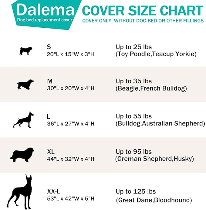 Dog Bed Cover 44Lx32Wx4H Inch.Waterproof Heavy Duty Durable Oxford Dog Bed Replacement Covers with Zipper.Washable Removable Pet Bed Mattress Protector Cover.Black,Cover Only.