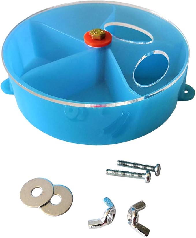 Bird Creative Foraging System Wheel Seed Food Ball Rotate Training Toy for Small and Medium Parrots Parakeet Cockatiel Conure (BLUE)