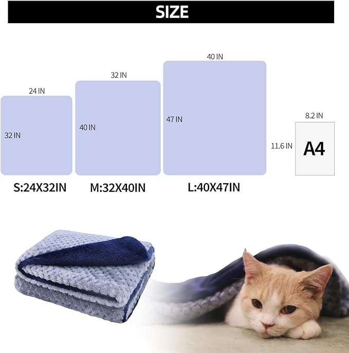 furrybaby Premium Fluffy Fleece Dog Blanket, Soft and Warm Pet Throw for Dogs & Cats(32x40inch, Blue)