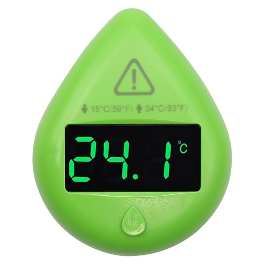 Fish Tank Digital Thermometer Digital Aquarium Thermometer LED Display Stick-on Fish Tank Thermometer Default HI/LO Alarm Cordless Tank Temperature Sensor with LED Touch Screen