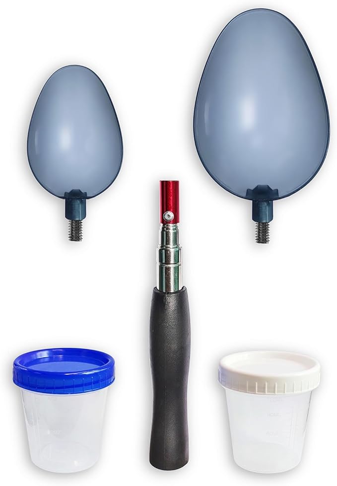Telescopic Urine Collector, Reusable Dog Urine Sample Catcher, Cat Pee Stick for Veterinary Supplies. with 2 Spoons and 2 Collection Cups