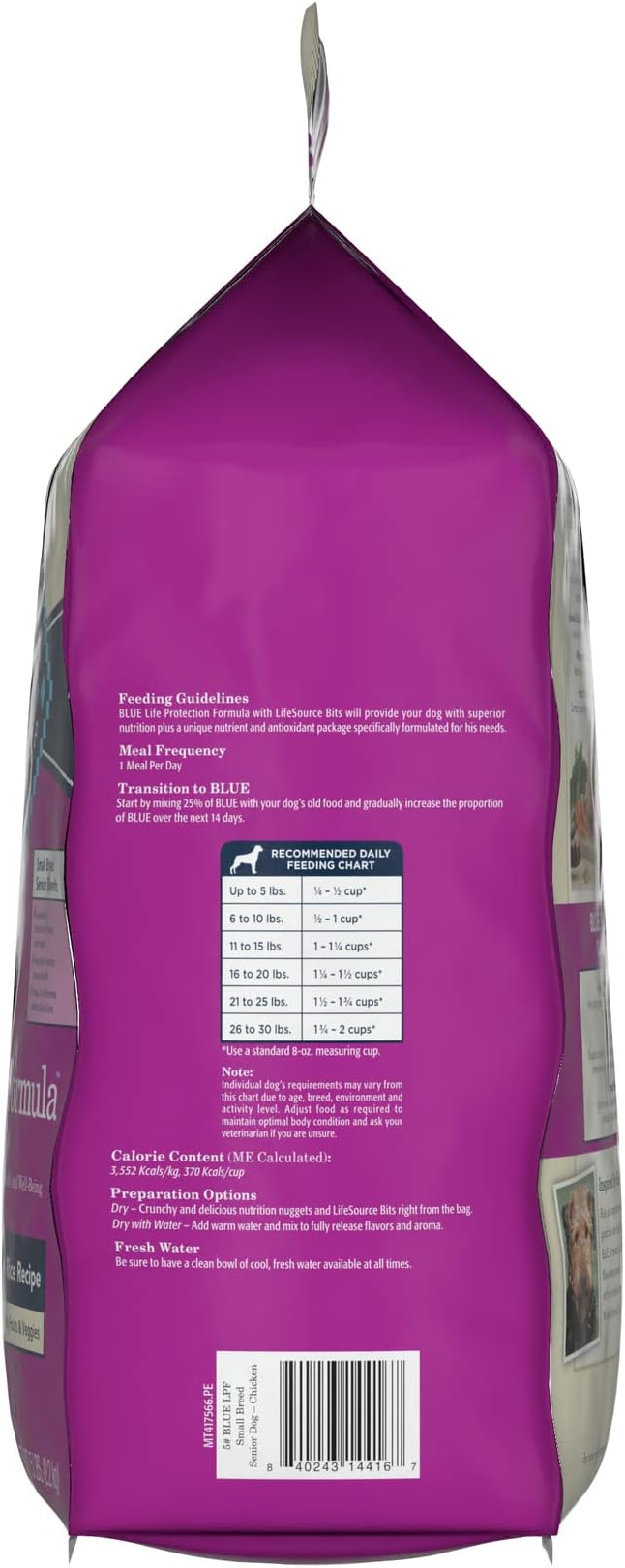 Blue Buffalo Life Protection Formula Natural Senior Small Breed Dry Dog Food, Chicken and Brown Rice 5-lb Trial Size Bag