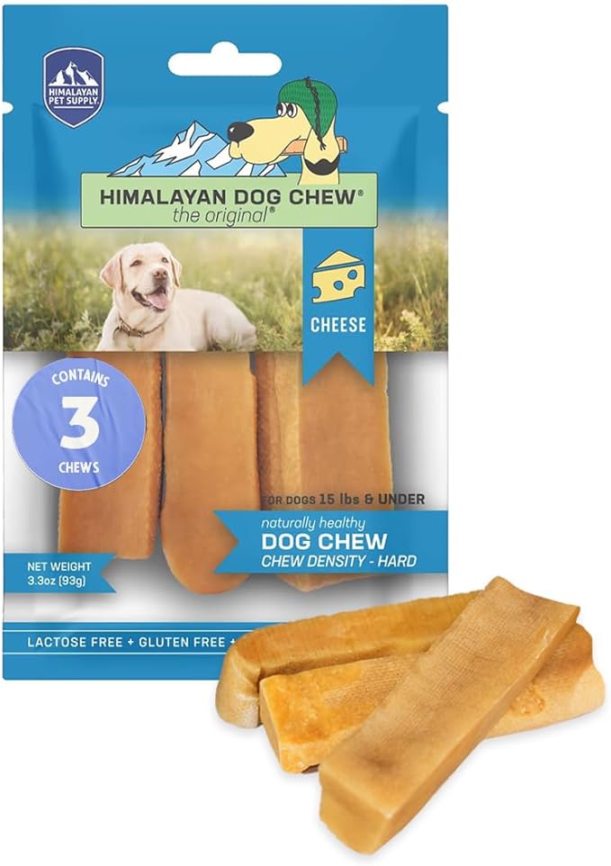 Himalayan Dog Chew Original Yak Cheese Dog Chews, 100% Natural, Long Lasting, Gluten Free, Healthy & Safe Dog Treats, Lactose & Grain Free, Protein Rich, Small Dogs 15 Lbs & Smaller, 3.3 oz