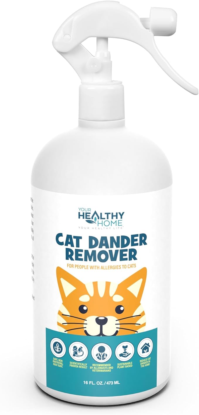 All Natural Cat Dander Remover, Cat Dander Spray|Like A Waterless Cat Shampoo|Provides Cat Allergy Relief for Humans & Cats| Made in USA