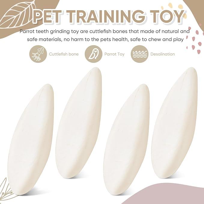 50 Pcs Cuttlebone for Birds Chewing Cuttlefish Bone for Sharp Beaks Birds Calcium Natural Cuttlebone for Birds, Tortoises, Snails, Reptiles, Cockatiels