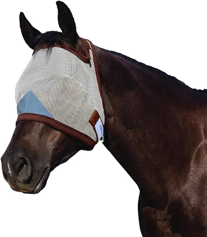 Pro-Force Equine Fly Mask | Horse Fly Mask with UV Protection | Adjustable Fit for Comfort | Without Ears, Brown