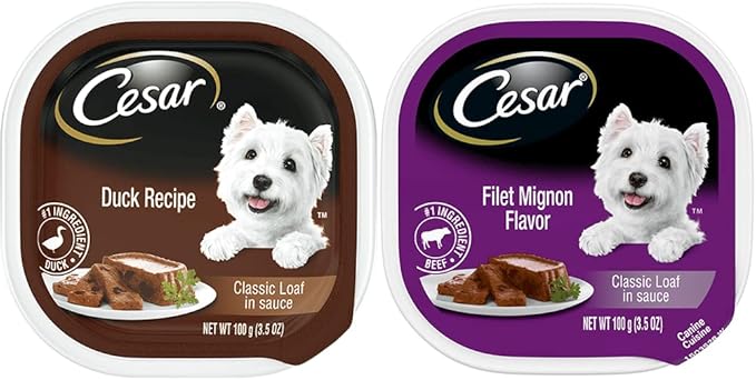 Cesar Classic Loaf in Sauce Wet Dog Food - 11 Flavor Variety Bundle, 3.5 Ounces Each - Pack of 11