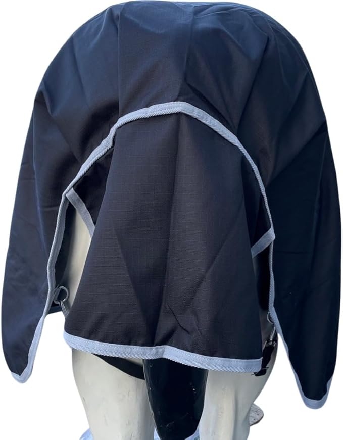 1200 Denier Horse RAIN Sheet | Horse Turnout Sheet | Horse RAINSHEET (Waterproof & Breathable) (Black-Grey, 76)