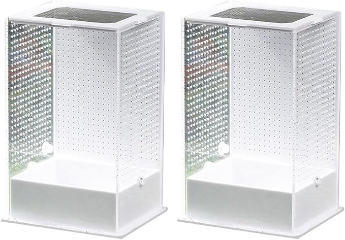 POPETPOP 2 Pcs Villa Box Reptiles Glass Containers Snail Terrarium Tank Tarantula Herpcult Acrylic Climbing Pet White Gecko Lizard Terrarium Reptile Habitat