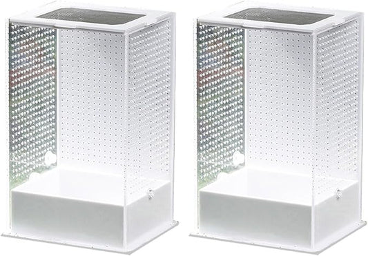 POPETPOP 2 Pcs Villa Box Reptiles Glass Containers Snail Terrarium Tank Tarantula Herpcult Acrylic Climbing Pet White Gecko Lizard Terrarium Reptile Habitat