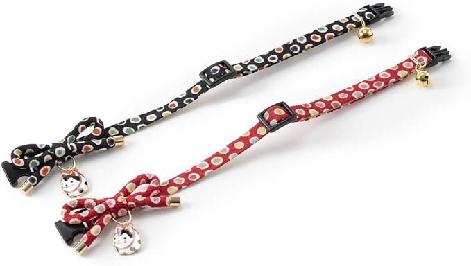 Necoichi ZEN Hariko Charm Cat Collar (Black)