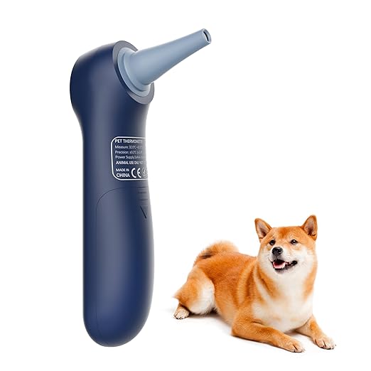 Pet Thermometer for Dogs and Cats, Measure Temperature in 1 Second, 20 pcs Pet Swabs Included (Blue)