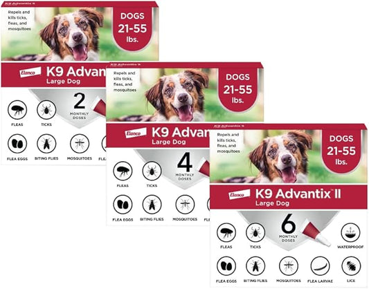 K9 Advantix II Large Dog Vet-Recommended Flea, Tick & Mosquito Treatment & Prevention | Dogs 21 - 55 lbs. | 12-Mo Supply