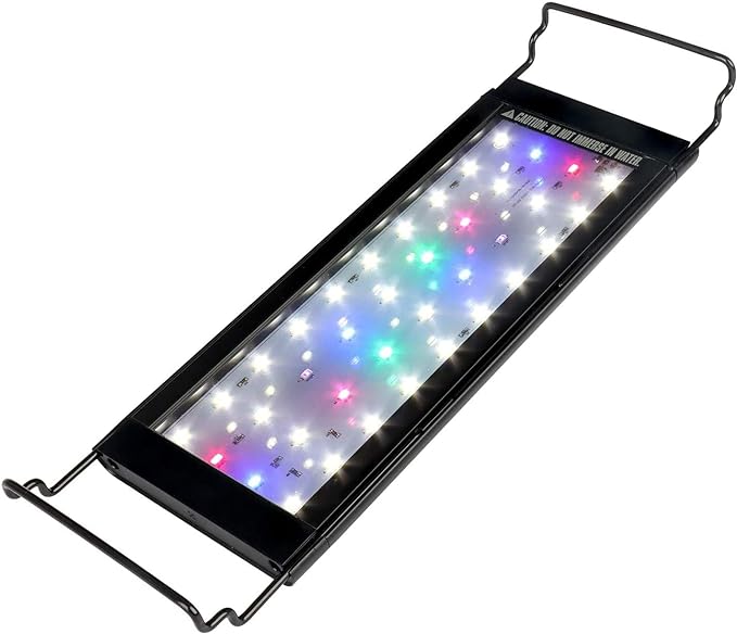 LED Aquarium Light, Full Spectrum Fish Tank Led Light with Aluminum Alloy Shell Extendable Brackets (12-18 in)