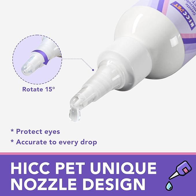 HICC PET Eye Drops for Dogs and Cats, 5.1oz Dog and Cat Eye Rinse, Gentle Formula to Soothe Eye Infection Allergy, Dog Tear Stain Cleaner, Safe for All Animals