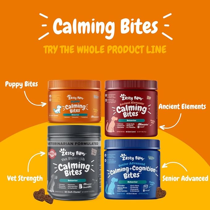 Zesty Paws Calming Chews for Dogs Composure & Relaxation for Everyday Stress & Separation Advanced Melatonin 90 Count