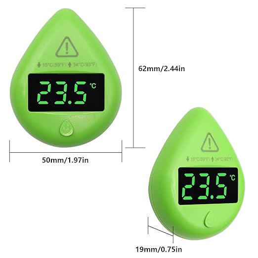 Aquarium Temperature Alarm Monitoring Tool Mini Digital Alarm Thermometer Fish Tank Mini Terrarium Tank Turtle Tank Tropical Fish Bowl Digital Thermometer Accurate LED Display to ±0.9℉