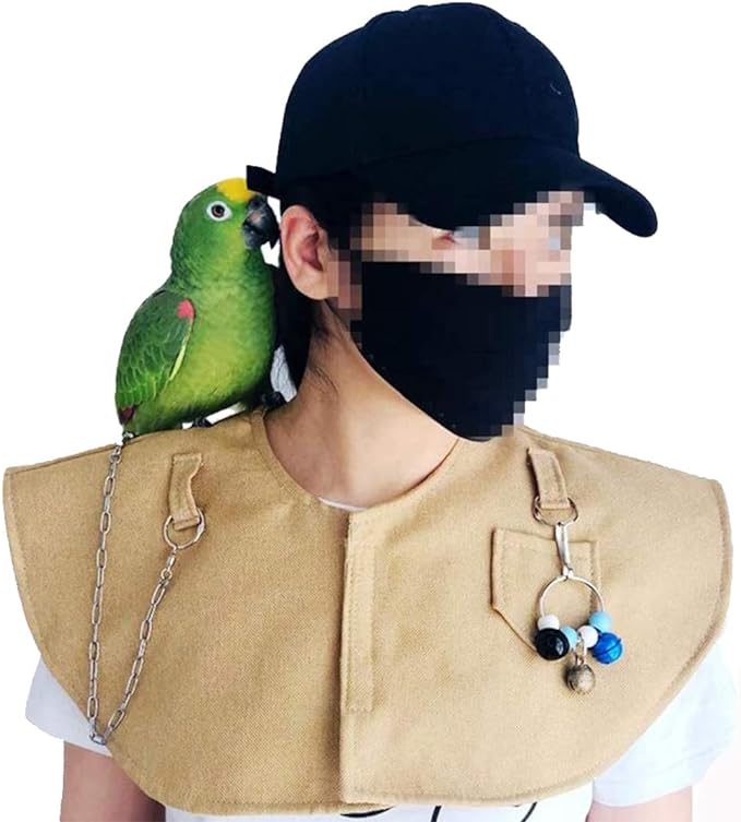 Bonaweite Pet Bird Shoulder Poop Protector, Anti-Bite Shoulder Pad Diaper Shawl for Parrot, Protective Anti-Scratch Arm Guard for Macaw African Budgies Parakeet Agapornis Fischeri Cockatiel Lovebird