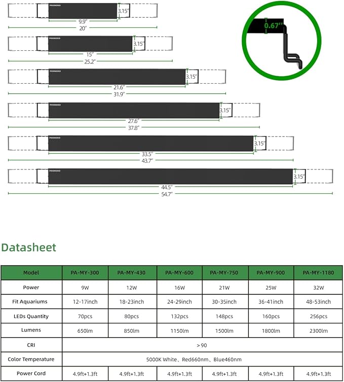 Aquarium Light, LED Full Spectrum Freshwater Aquarium Lights, Daylight/Moonlight Mode and stepless dimmable, Fish Tank Light with 6h/9h/12h Timer and Auto ON/Off (M 36-41 in)