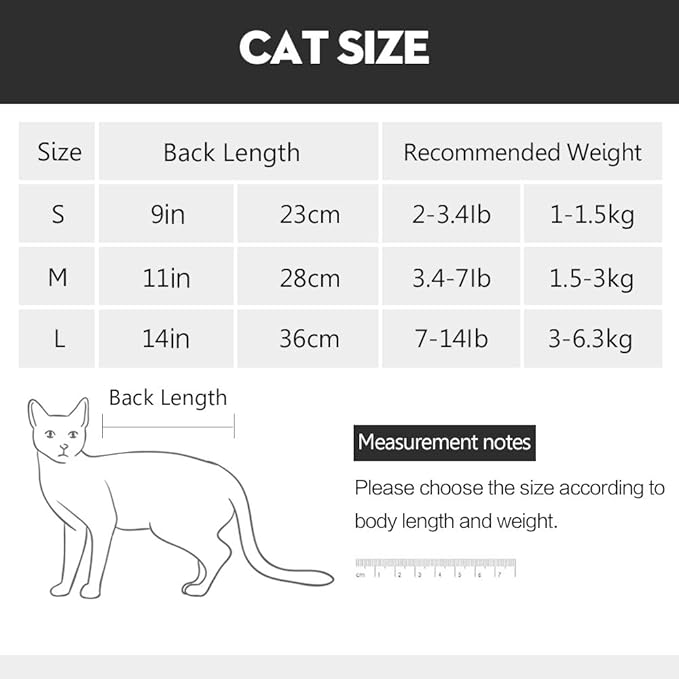 Cat Recovery Suit for Male and Female Surgical Post Surgery Soft Cone Onesie Shirt Clothes Neuter Licking Protective Diapers Outfit Cover Kitten Spay Collar(M, White)