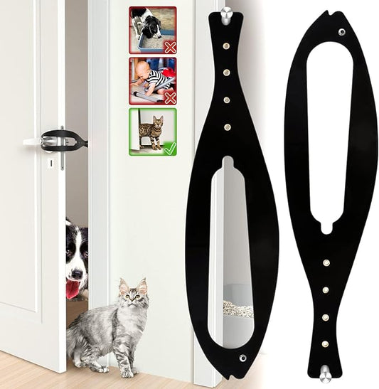 Cat Door Holder Latch Larger Adjustable Cat Door Alternative Fast Latch Strap Let Cats in and Keeps Dogs Out of Litter & Food and Safe Baby Proof No Measuring Easy to Install