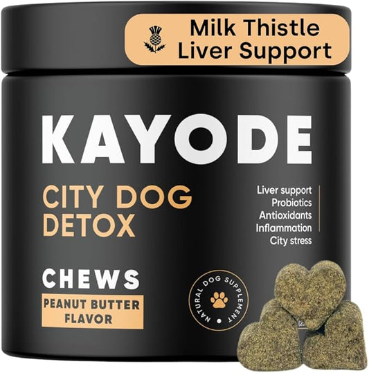 Kayode City Dog Detox - Dog Liver Supplement & Dog Anti Inflammatory. Helps Detoxify and A Natural Dog Skin Irritation Treatment. Itch Relief Dog Chews & Dog Liver Support. with Milk Thistle for Dogs