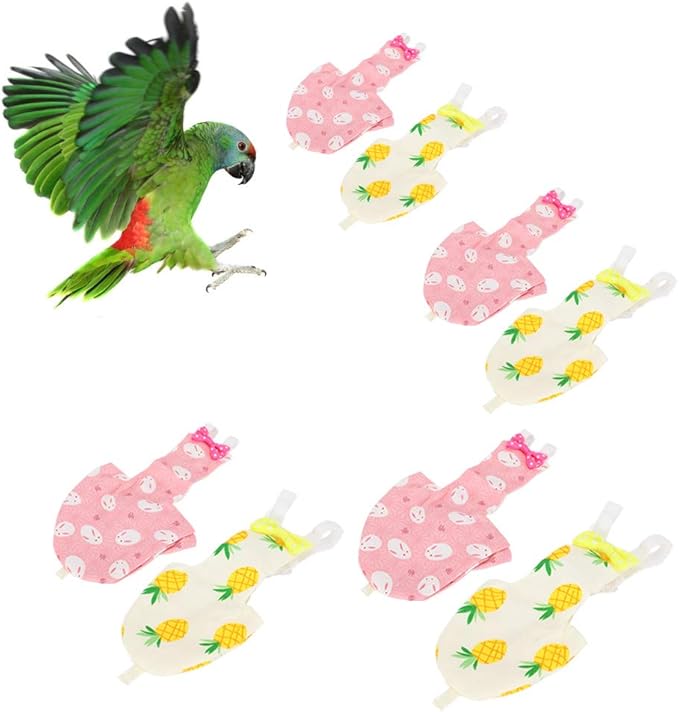 Pet Bird Cute Diaper Parrot Diaper Flying Costume Reusable Diaper Bird Diaper for Parrots Pigeons Pet Supplies (L)