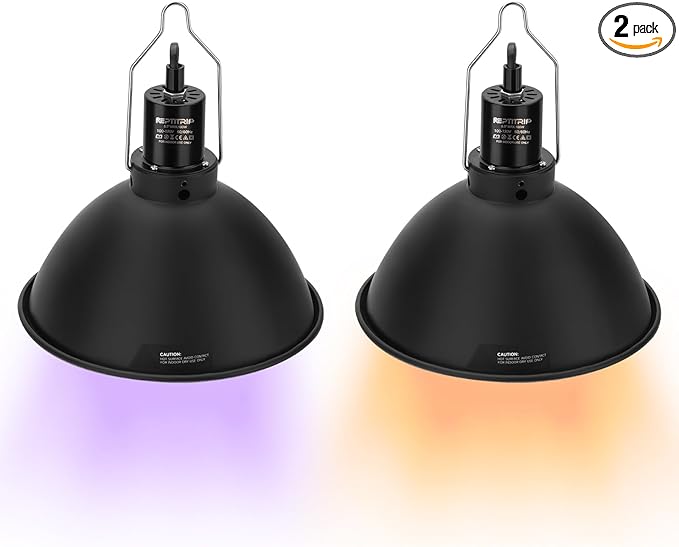 Reptile Light Fixture 8.5-Inch, Reptile Heat Lamp Max 150W, Reptile Tank Lighting Fixtures, Fixture for UVB Reptile Light, Reptile Lamps 2 Packs