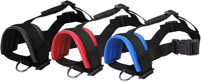 Dog Muzzle for Small, Medium, Large Dogs Prevent from Biting, Barking and Chewing, Adjustable Loop (M/Blue)