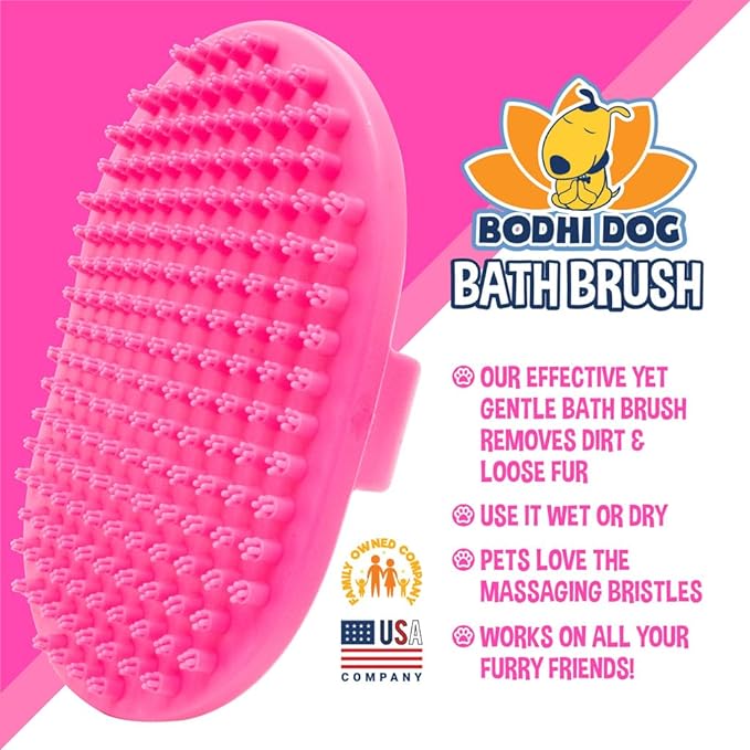 Bodhi Dog Shampoo Brush | Pet Shower & Bath Supplies for Cats & Dogs Grooming | Long & Short Hair Dog Scrubber | Professional Quality Dog Wash Brush