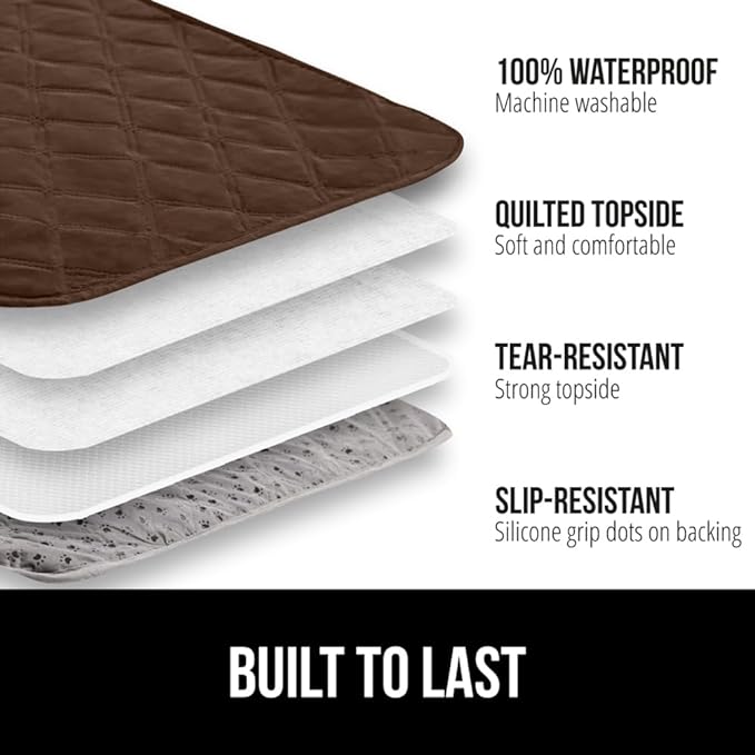 Gorilla Grip 100% Waterproof Dog Blanket, Pet Friendly Throw Essential for Small Dogs, Tear and Slip Resistant Leakproof Washable Couch Cushion Protector Cover for Indoor Furniture, 40x50 Chocolate