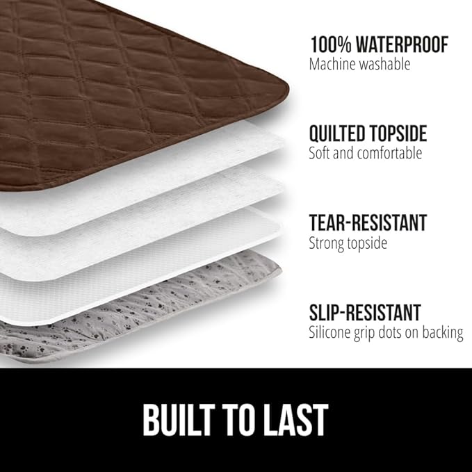 Gorilla Grip 100% Waterproof Dog Blanket 52x82, Pet Friendly Throw Essential for Medium Dogs, Tear and Slip Resistant Leakproof Washable Couch Cushion Protector Cover for Indoor Furniture, Chocolate