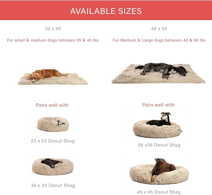 Best Friends by Sheri Calming Shag Fur Pet Throw Blanket, Taupe, 40"x50"