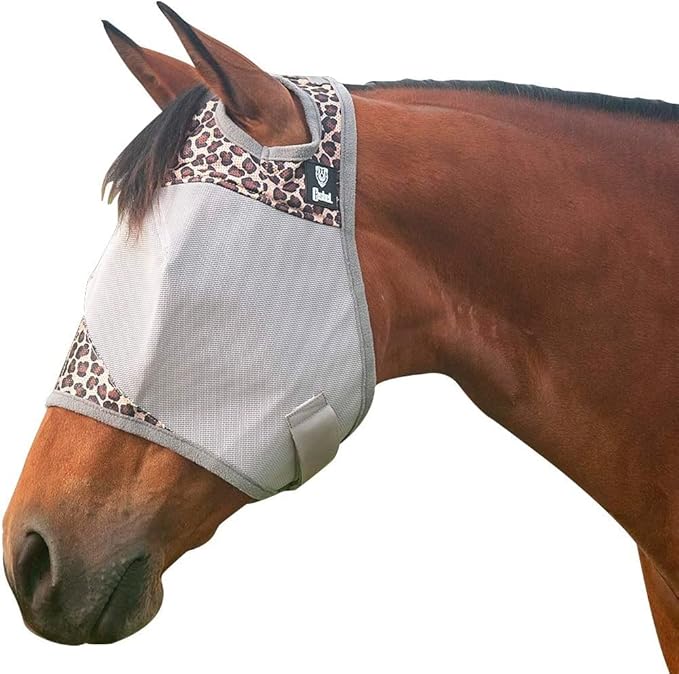 Cashel Crusader Designer Horse Fly Mask, Leopard, Yearling