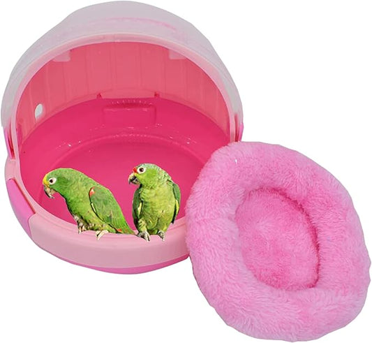 Bonaweite Bird Travel Carrier, Transparent Easy Access Door Cage, Lightweight & Portable Parrot Carry Case with Mat