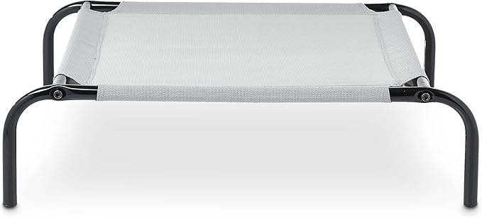 Amazon Basics Cooling Elevated Dog Bed with Metal Frame, Large, 51 x 31 x 8 Inch, Grey
