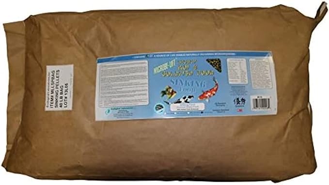 MICROBE-LIFT MLLSPBAG Sinking Fish Food Pellets for Ponds, Water Gardens, and Fountains, for Live Goldfish and Koi, 40 Pounds