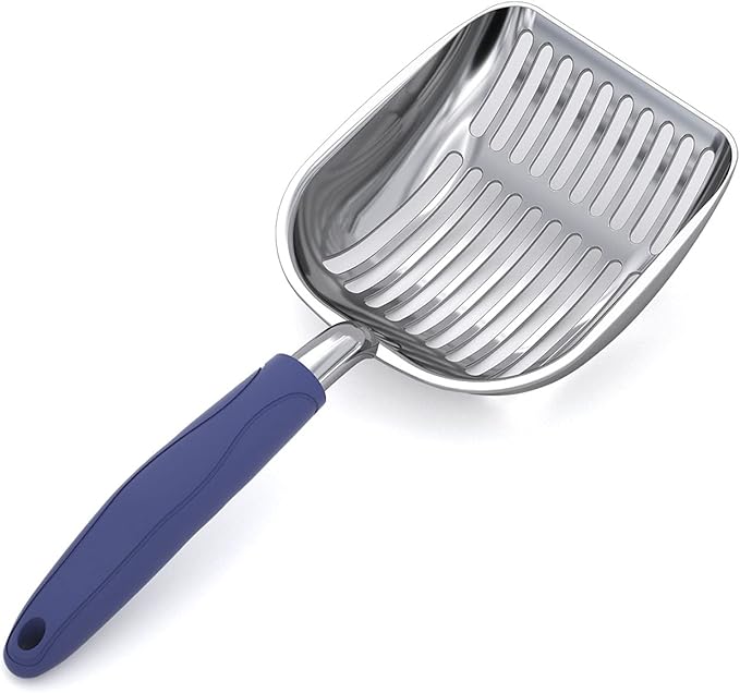 WePet Cat Litter Scoop, Aluminum Alloy Sifter, Kitty Metal Scooper, Deep Shovel, Long Handle, Poop Sifting, Kitten Pooper Lifter, Durable, Heavy Duty, for Litter box