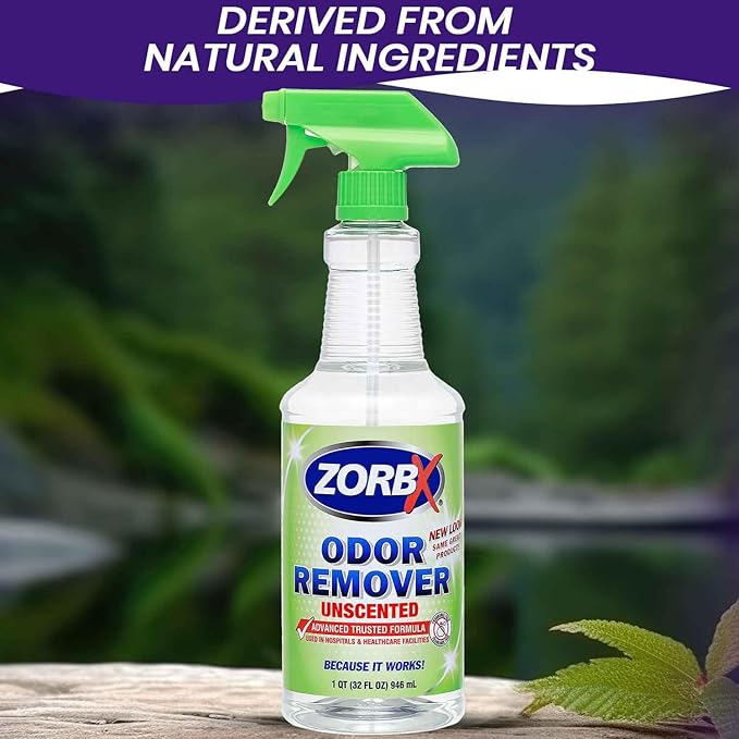 ZORBX Unscented Odor Remover Spray - Perfect Solution for Strong Odor | Advanced Trusted Formula & Fast-Acting Odor Eliminator for Dog, Cat, Puppy (32oz.)