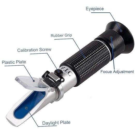 Salinity Refractometer for Seawater and Marine Fishkeeping Aquarium 0-100 Ppt with Automatic Temperature Compensation