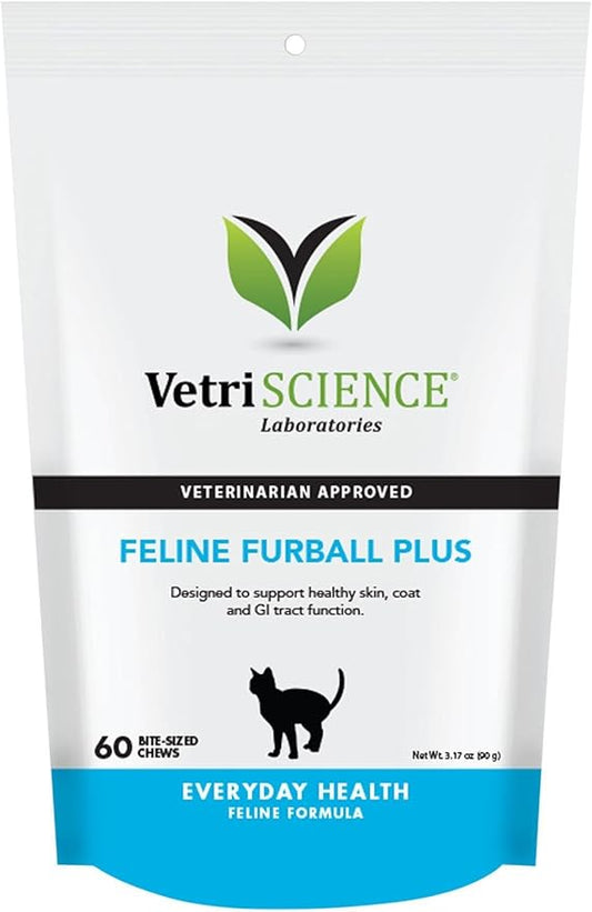 VETRISCIENCE Pro Feline Furball Pro Hairball Supplement for Cats, 60 Chews