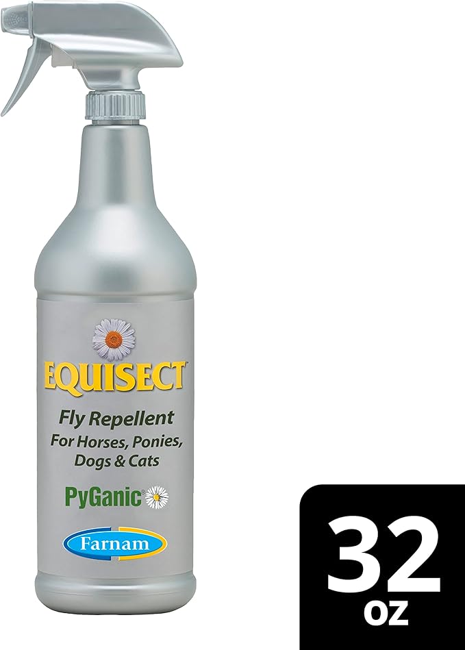 Farnam Equisect Botanical Fly Repellent for Horses, Dogs and Cats, 32 Ounces, Quart Spray