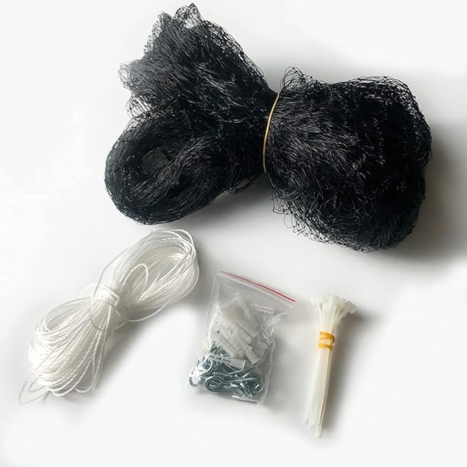 YOKMO Cat Balcony Rail Net Cat Anti-Fall Netting Pet Balcony Mesh Fence Net Dog Fence Nets Black Nylon Pets Anti-Fall Mesh Fence, 10 x 33ft