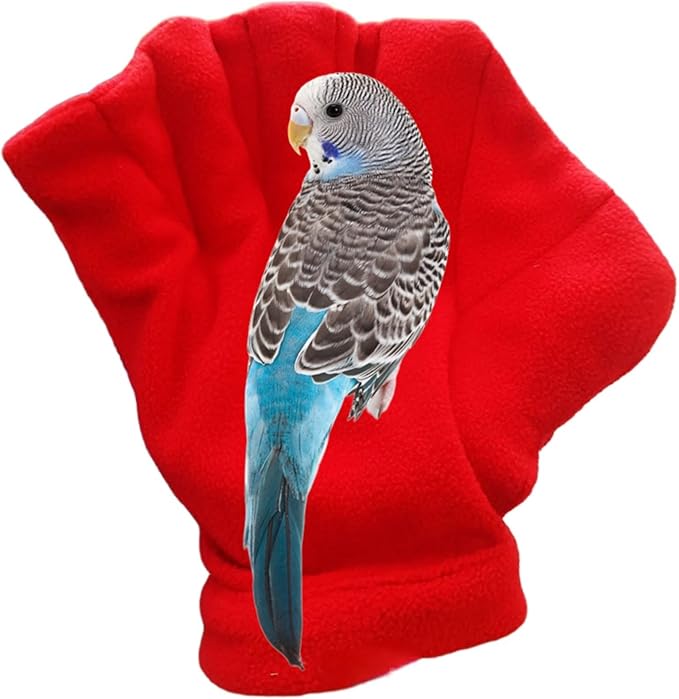 1 Pair Parrot Anti-bite Glove Bird Bite-Proof Bird Chewing Safety Protective Glove Small Animals Handling Glove Cockatiel Conure Lovebird Budgerigar Parakeet Parrot Supplies (Red)