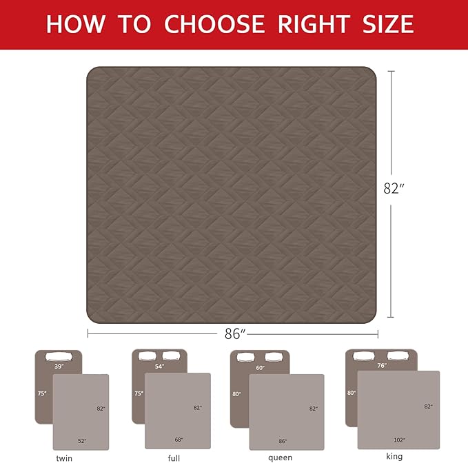 Waterproof Blanket Dog Bed Cover with Non-Skid Bottom, Couch Cover for Dogs, Mattress Protector Furniture Protector, Bed Couch Sofa(86" X 82"), Chocolate