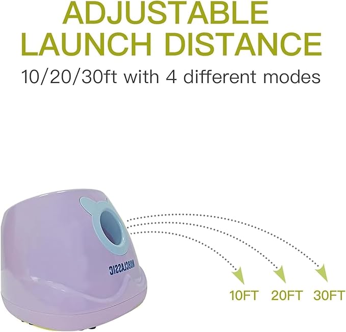 Dog Ball Throwing Machine Automatic Dog Ball Launcher for Small to Medium Sized Dogs, Dog Interactive Toy Pet Ball Thrower with Balls (Purple)