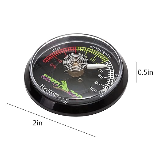 REPTI ZOO Reptile Terrarium Hygrometer,Dial Gauges Pet Rearing Box Hygrometer